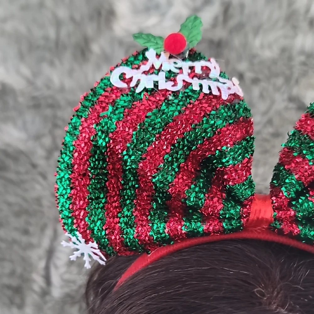 Festive Red and Green Striped Headband